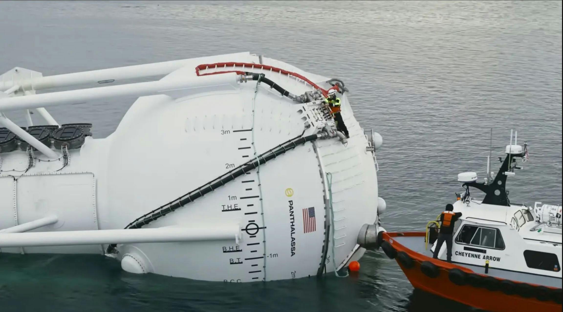 Panthalassa wave generator being serviced