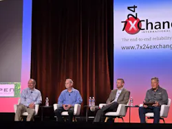 (L to R) Vali Sorell, Senior Data Center Design Engineer at Oracle; Terry Rodgers, Vice President of Design Engineering at T5 Data Centers; Justin Seter, Strategic Initiatives Officer at DLB Associates; Don Mitchell, Modular Technology Cooling Lead at Victaulic and the Open Compute Project. (L to R) Vali Sorell, Senior Data Center Design Engineer at Oracle; Terry Rodgers, Vice President of Design Engineering at T5 Data Centers; Justin Seter, Strategic Initiatives Officer at DLB Associates; Don Mitchell, Modular Technology Cooling Lead at Victaulic and the Open Compute Project.