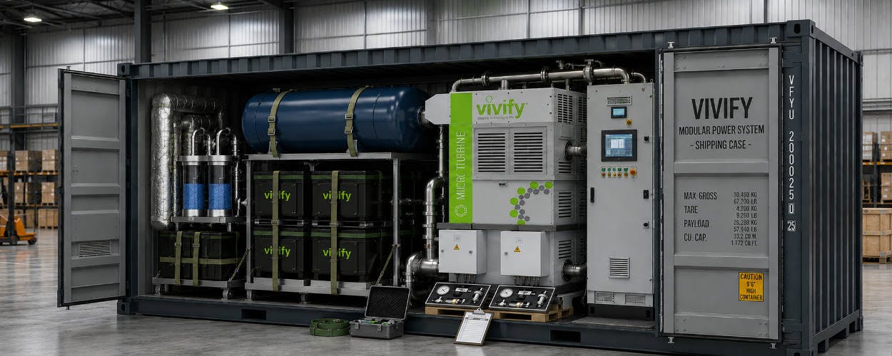 The Vivify 'Flying Pig' in its shipping container