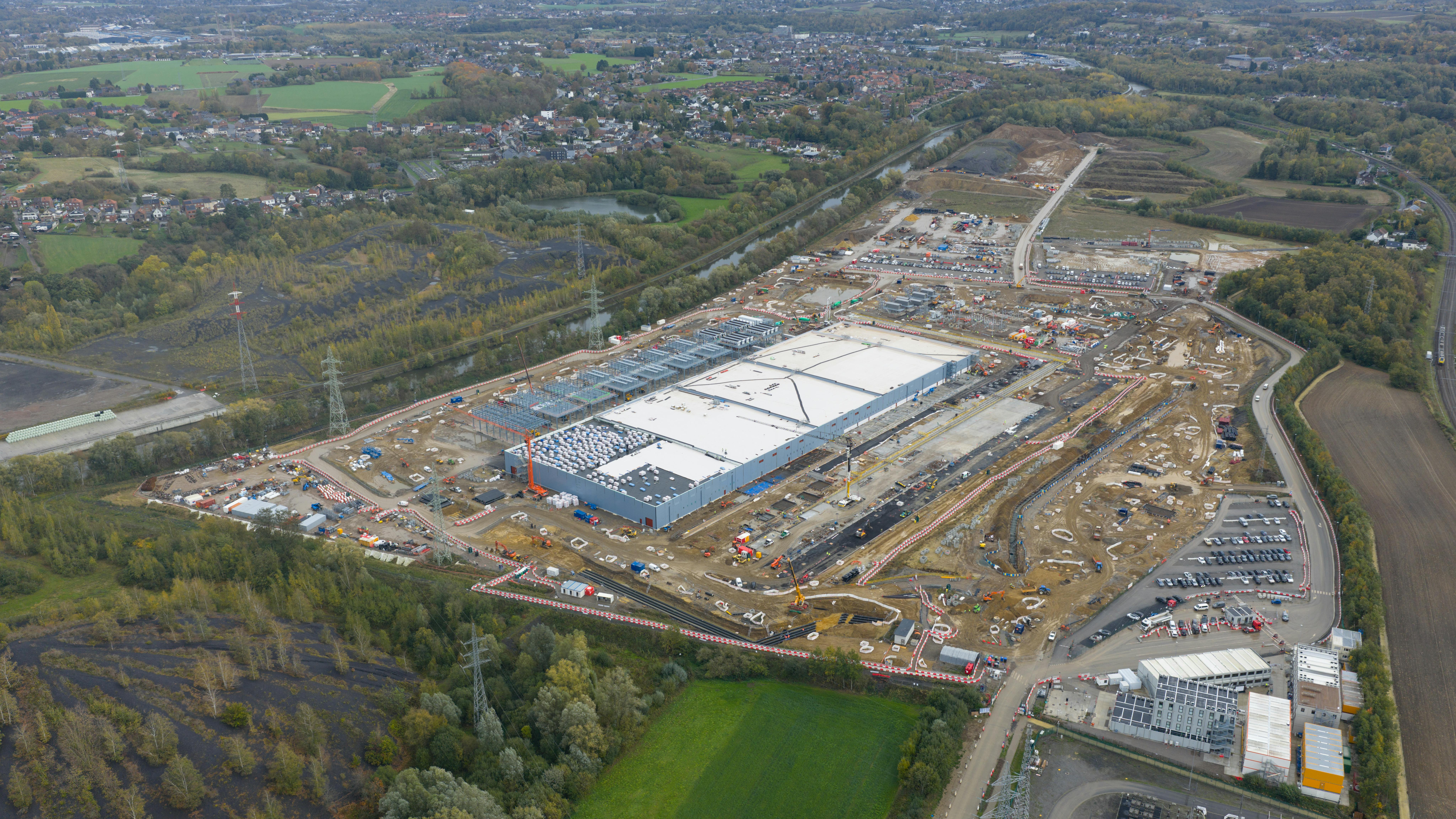 Data center for cloud services and AI infrastructure in Farciennes, Belgium.