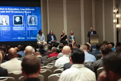 From left: Nabeel Mahmood, Managing Director, Nomad Futurist; David McCall, Brand Evangelist, QTS Data Centers; Tara Risser, Chief Business Officer, Cologix; Karen Petersburg, SVP of Design & Engineering, AREP/PowerHouse; and Matt Vincent, Editor-in-Chief, Head of Content, Data Center Frontier/EndeavorB2B, during the opening session of the 2026 Data Center Frontier Trends Summit in Reston, Virginia. “From Projection to Execution” opened the conference with a live editorial roll call from DCF Advisory Board members on what has changed in the past year—and where power, capital, labor and community constraints are accelerating or slowing the delivery of new data center infrastructure.
