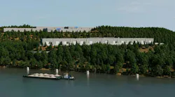 Rendering of Aligned Data Centers’ planned 2-GW Project Phoenix campus in Shippingport, Pennsylvania, which will redevelop a legacy industrial site into three data center facilities supported by dedicated onsite power.