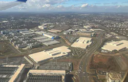 November 2025 aerial view of data centers intermingled with other commercial buildings in Loudoun County, near Ashburn.