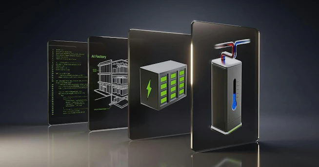 NVIDIA's DSX Ready program establishes qualification requirements for battery energy storage systems and coolant distribution units supporting its AI factory reference designs. The inaugural group includes six power and cooling suppliers. (Image: NVIDIA)