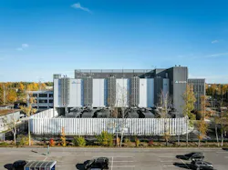 tNorth's FIN02 data center in Espoo, Finland, supplies recovered heat to a neighboring Kesko retail property, illustrating the Nordic region's growing integration of digital infrastructure with local energy systems. (Photo: atNorth)