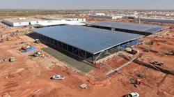 Construction at Crusoe's flagship AI data center campus in Abilene, Texas, where the scale and speed of development illustrate the infrastructure expansion underlying SemiAnalysis' 2027 forecast. Image: Crusoe, November 2025.